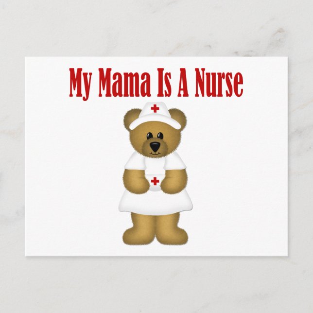Mama Is A Nurse Bear Postcard (Front)