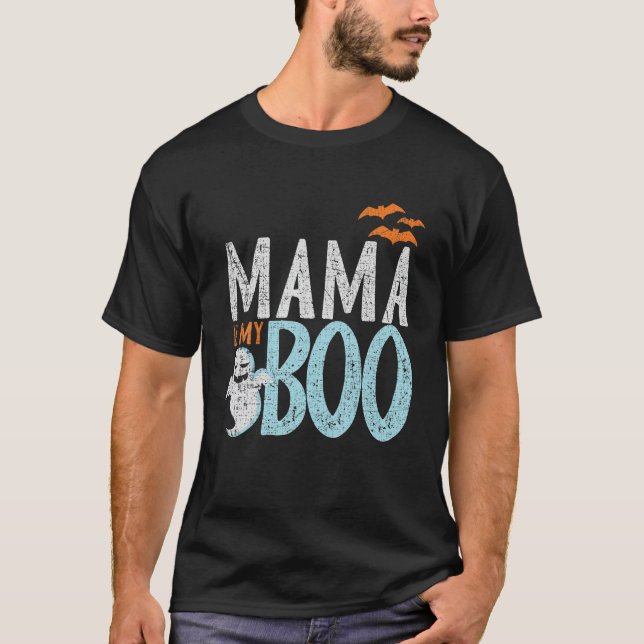 Mama Is My Boo Funny Hallowen Kids Teens T-Shirt (Front)