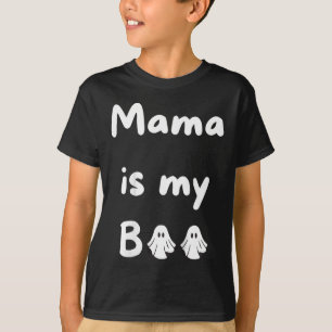 Mama Is My Boo Halloween Ghost Kids School Fall T-Shirt
