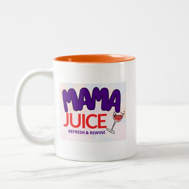 MaMa Juice - Refresh & Rewine  Two-Tone Coffee Mug (Left)