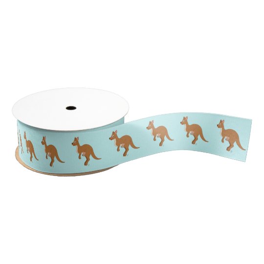 Mama Kangaroo and Baby 1.5 In. Grosgrain Ribbon