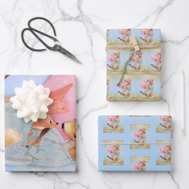 Mama Kangaroo with Joey Wrapping Paper Sheet (Front)