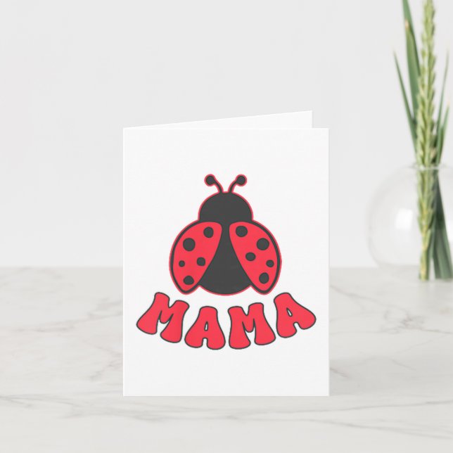 Mama Ladybug First Birthday Girl Family Matching P Card (Front)