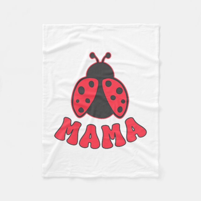 Mama Ladybug First Birthday Girl Family Matching P Fleece Blanket (Front)