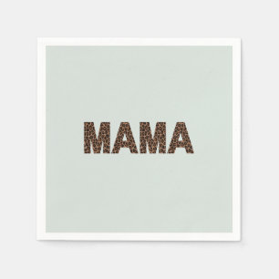 'Mama' Leopard Design Soft Eucalyptus Mist Napkin