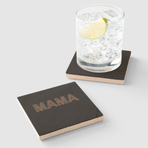 'Mama' Leopard Design Trendy Birthday Gift Stone Coaster