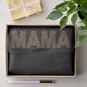 'MAMA' Leopard Print Black Background Mother's Day Tissue Paper