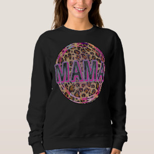 Mama Leopard Print Mum Of Boys Girls Cool Mother D Sweatshirt