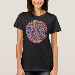 Mama Leopard Print Mum Of Boys Girls Cool Mother D T-Shirt