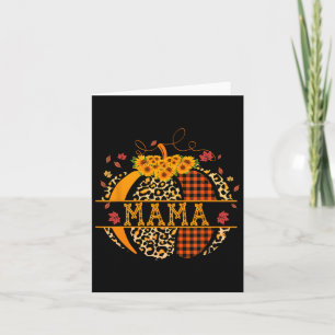 Mama Leopard Print Pumpkin For Mum Mama Women Fall Card