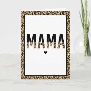 Mama Leopard print Typography Mum Gifts Card