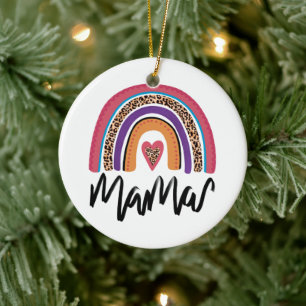 Mama Leopard Rainbow Ceramic Tree Decoration