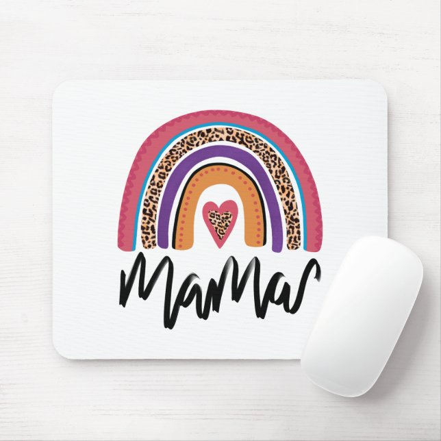 Mama Leopard Rainbow Mouse Mat (With Mouse)