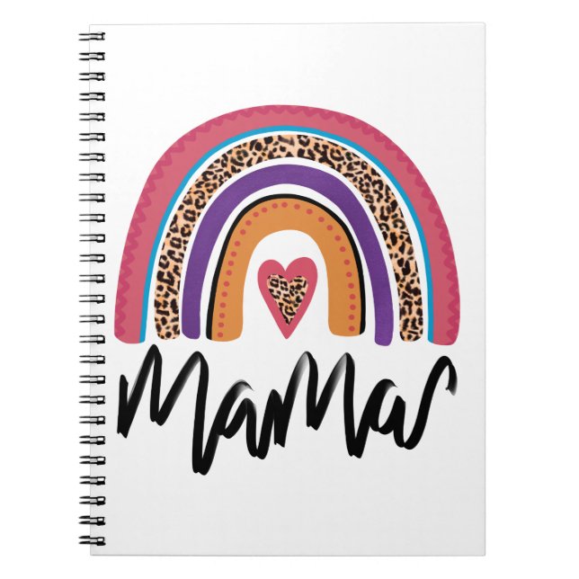 Mama Leopard Rainbow Notebook (Front)