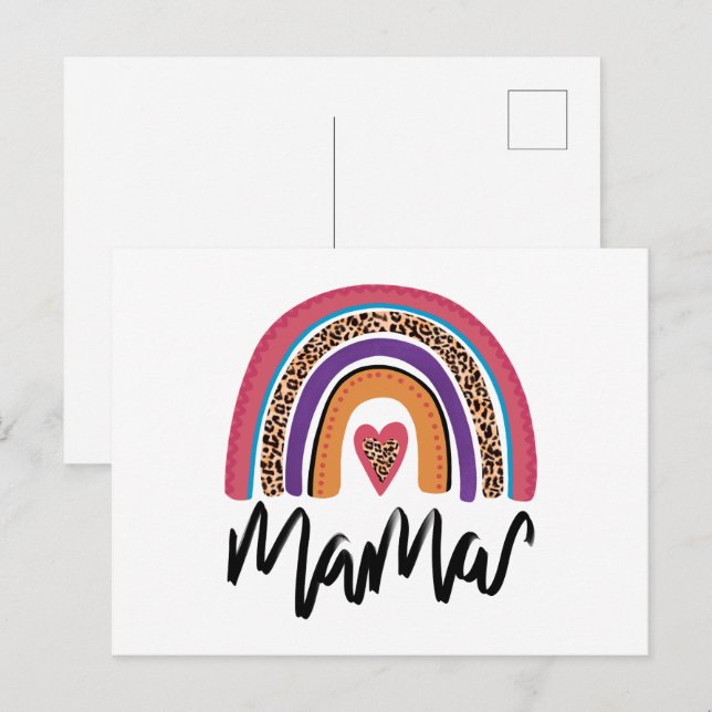 Mama Leopard Rainbow Postcard (Front/Back)