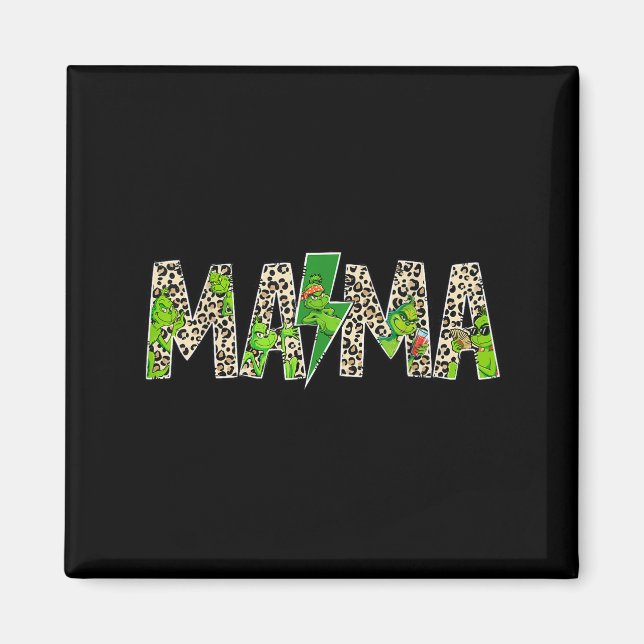 Mama Leopard Retro Mum Nanny Grandma Mother's Day  Magnet (Front)