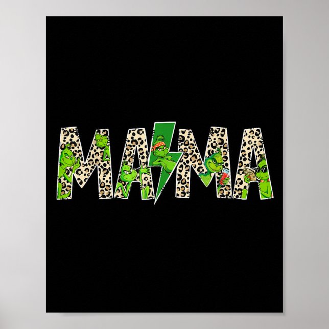 Mama Leopard Retro Mum Nanny Grandma Mother's Day  Poster (Front)