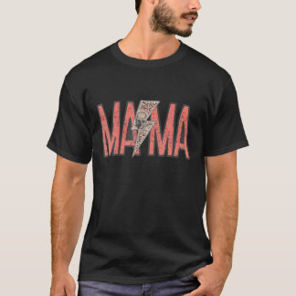 MAMA Leopard Skull Boho Rocker Mum T-Shirt