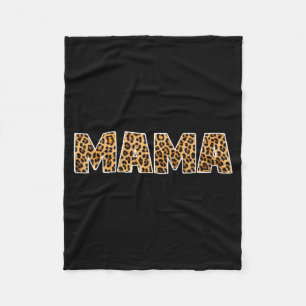 Mama leopard word funny mother's day fleece blanket