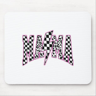 Mama Lightning Bolt Checkered Leopard Varsity Moth Mouse Mat