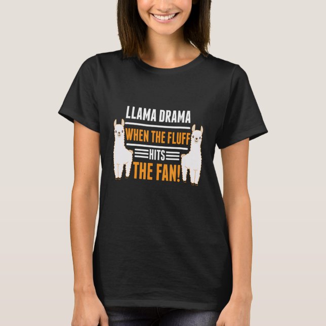 Mama llama Alpaca   Farmer Girl Animal Mom T-Shirt (Front)