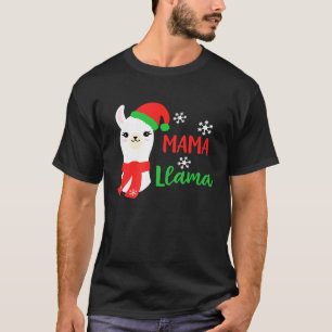 Mama Llama Cute Christmas Alpaca For Mum T-Shirt