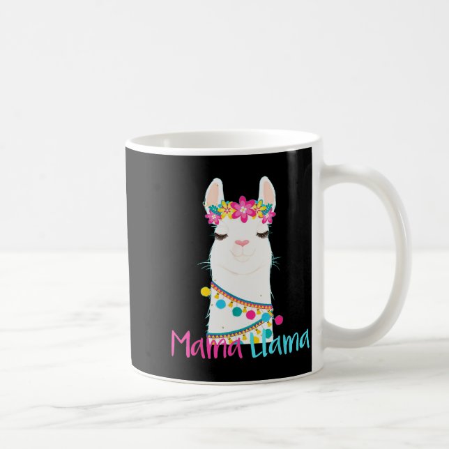 Mama Llama Funny Mother's Day Shirt For Women Mom  Coffee Mug (Right)