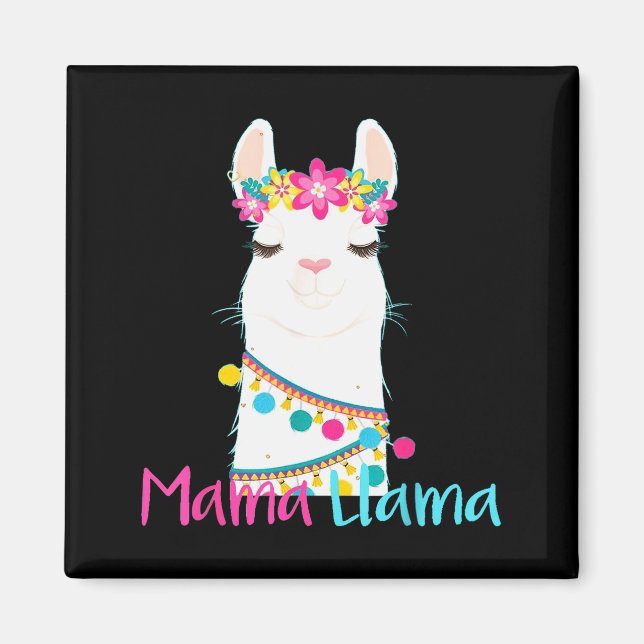 Mama Llama Funny Mother's Day Shirt For Women Mom  Magnet (Front)