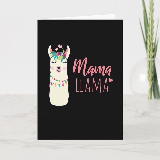 Mama Llama Kawaii Alpaca Gift for Mom Card (Front)