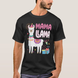 Mama Llama Mom Of The Birthday Llama Birthday Them T-Shirt