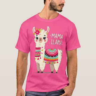 Mama Llama Mother'S Day Birthday Party Mum Alpaca  T-Shirt
