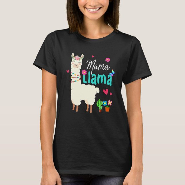 Mama Llama Mother's Day Women Mum Birthday T-Shirt (Front)