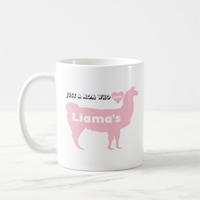 Mama Llama pink mum loves liama Coffee Mug (Left)