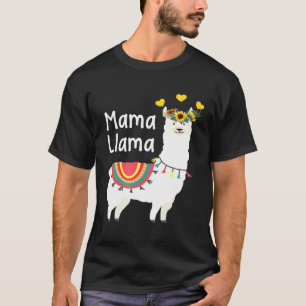 Mama Llama Sunflower Cute Llamas Funny Mum Mothers T-Shirt