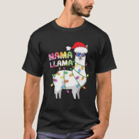 Mama Llama Women Funny Matching Christmas Llama 