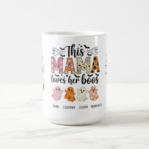 Mama Loves Her Boos Spooky Personalized Halloween Coffee Mug