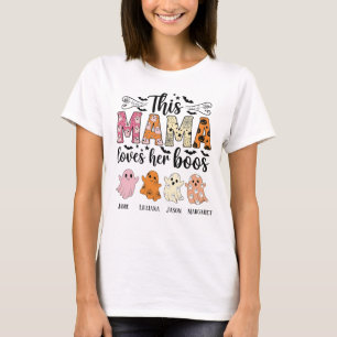 Mama Loves Her Boos Spooky Personalized Halloween T-Shirt