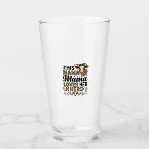 Mama Loves Her Herd Vintage Cow Mum Shirt Design_1 Glass