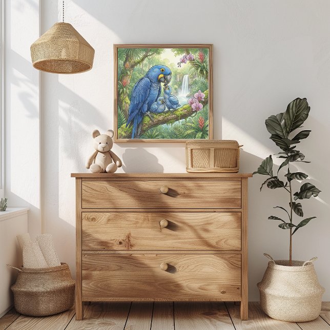 Mama Macaw and Chicks Nursery Poster (Creator Uploaded)