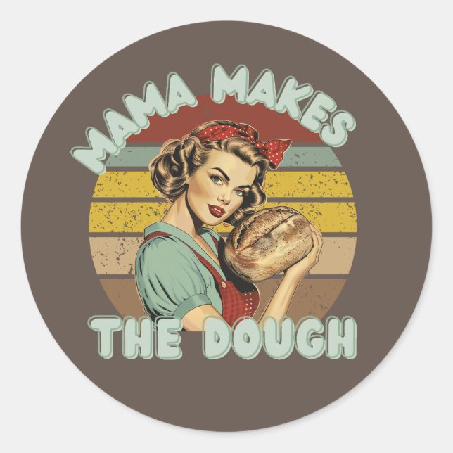 Mama Makes The Dough Bread Bag Sticker (Front)