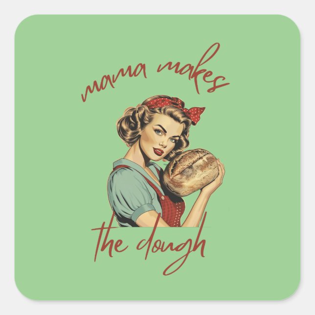 Mama Makes the Dough Bread Bag Sticker - PNG (Front)
