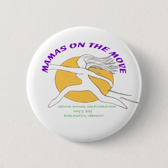 MAMA MARATHON LOGO 6 CM ROUND BADGE (Front)