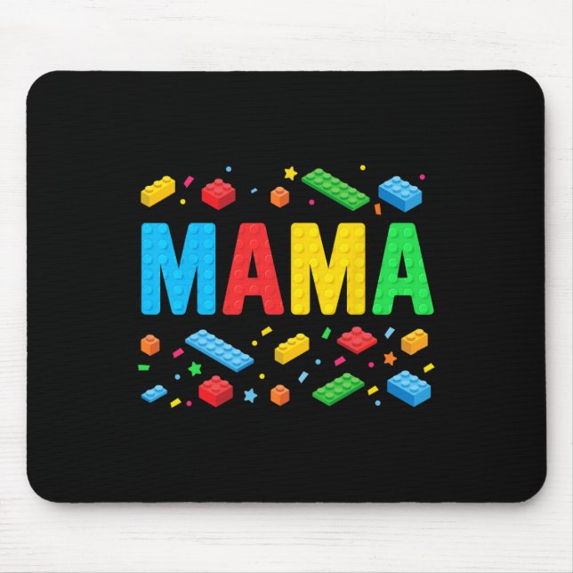 Mama Master Builder Building Bricks Blocks Funny M Mouse Mat (Front)