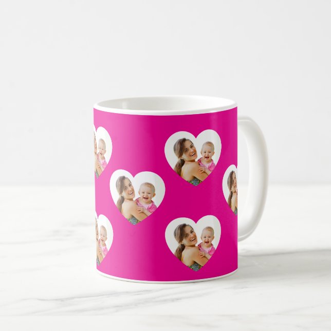 Mama & Me – Heart Photo Collage Personalised Coffee Mug (Front Right)