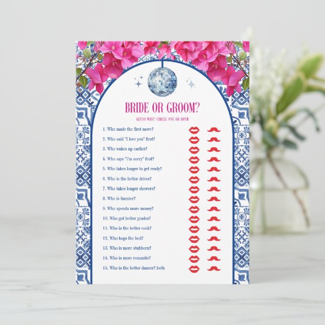Mama Mia Hen Party Bride Or Groom Game Cards (Standing Front)