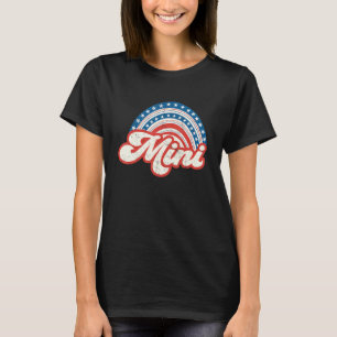 Mama Mini 4th Of July Usa Flag Rainbow Mum Daughte T-Shirt