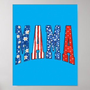 Mama Mini Cute 4th Of July Mum Kids Aamerican Poster