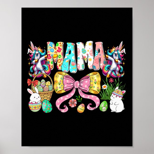 Mama Mini Easter Matching Mama Bunny Easter Day  Poster (Front)