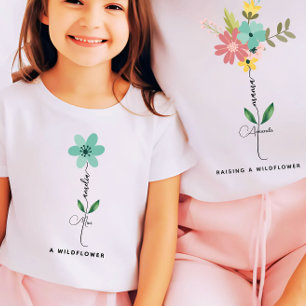 Mama mini matching Custom Wildflower  T-Shirt