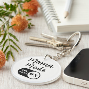 Mama Mode ON Keychain, Est Year Custom Mum Keyring